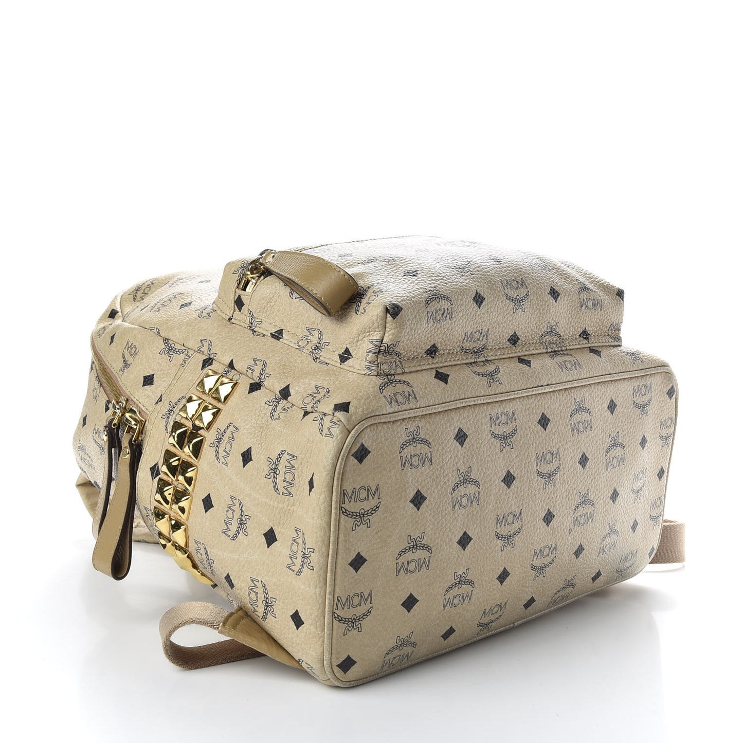 Visetos Medium Side Studs Stark Backpack Beige