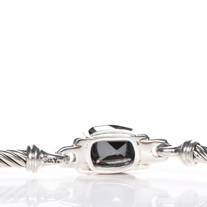 David Yurman Sterling Silver Diamond Hematite 3mm Petite Wheaton Bracelet 4 of 6