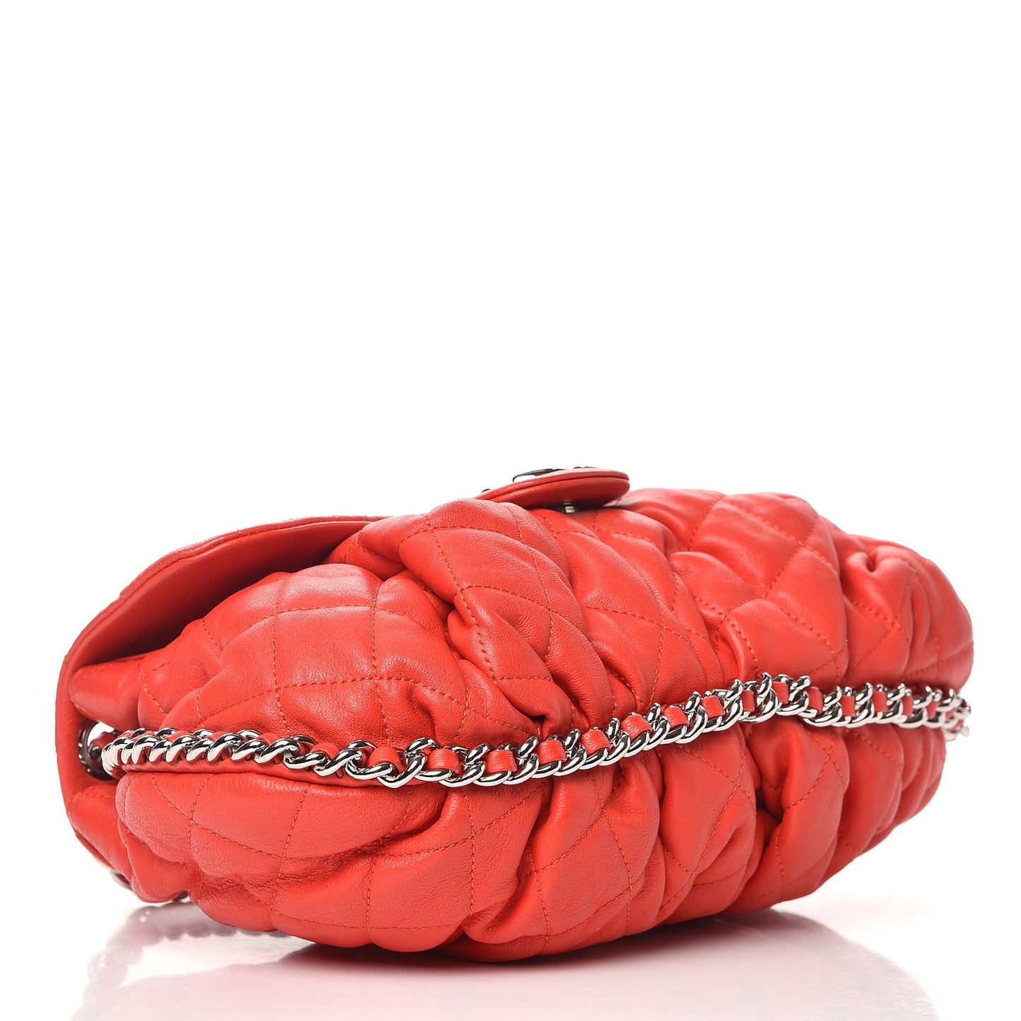 Washed Lambskin Chain Around Medium Messenger Red