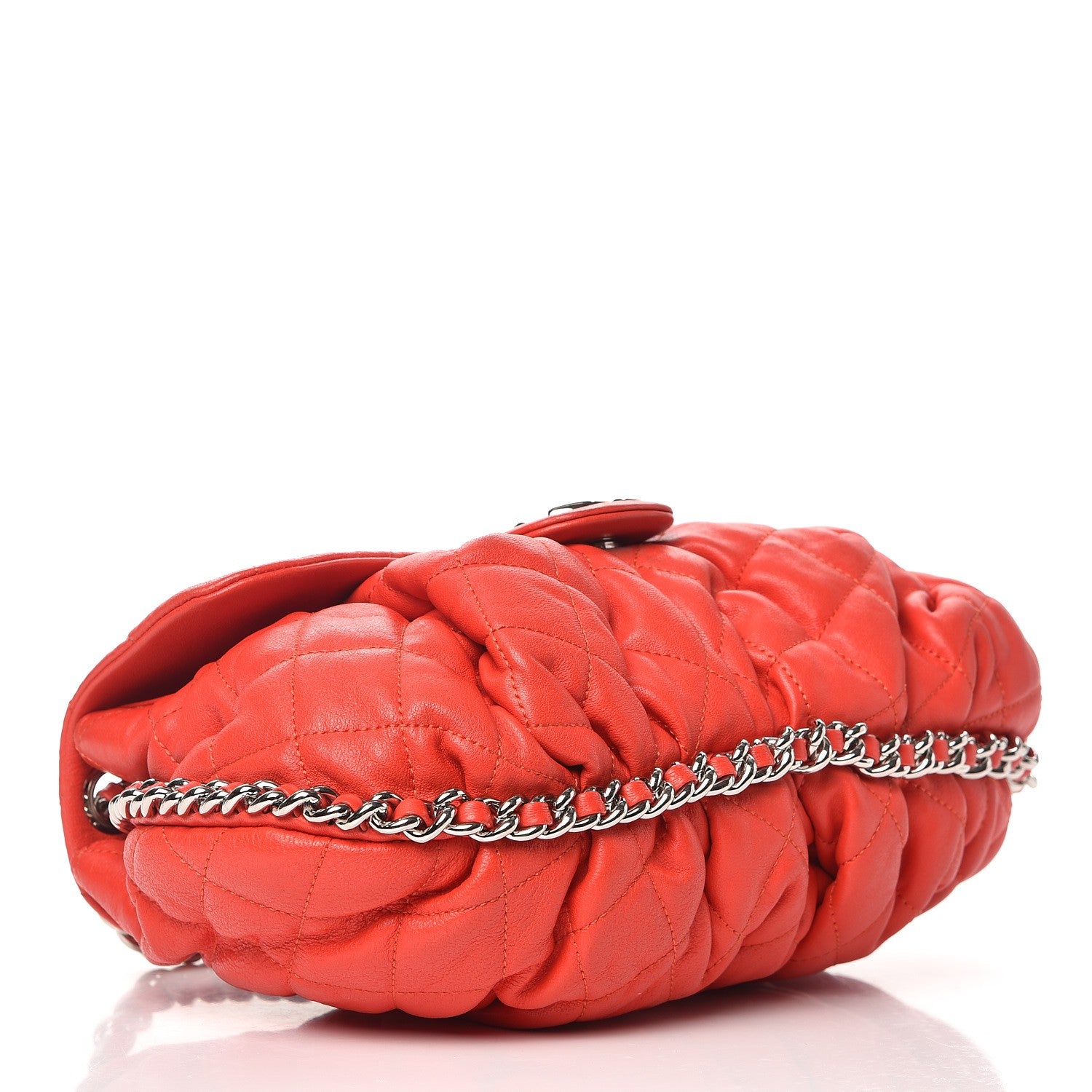 Chanel Washed Lambskin Chain Around Medium Messenger Red 4 of 15