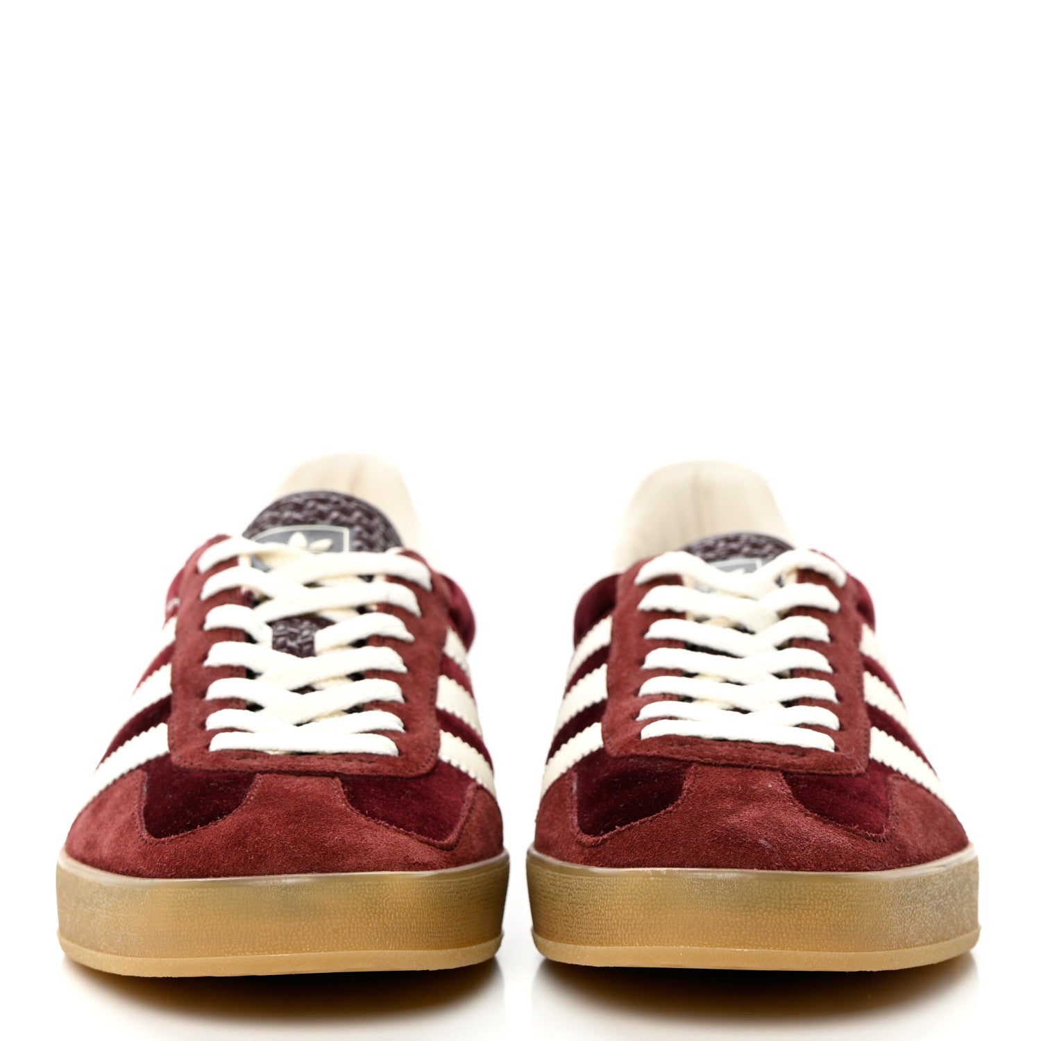 Gucci X ADIDAS Softy Velvet Suede Madeira Demetra Mens Gazelle Sneakers 8.5 Bordeaux Velvet Cherry Off White 2 of 11