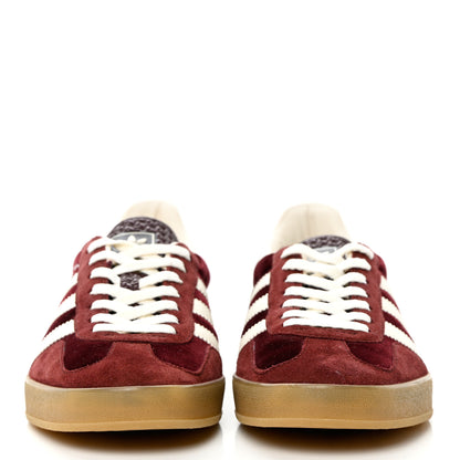 Gucci X ADIDAS Softy Velvet Suede Madeira Demetra Mens Gazelle Sneakers 8.5 Bordeaux Velvet Cherry Off White 2 of 11