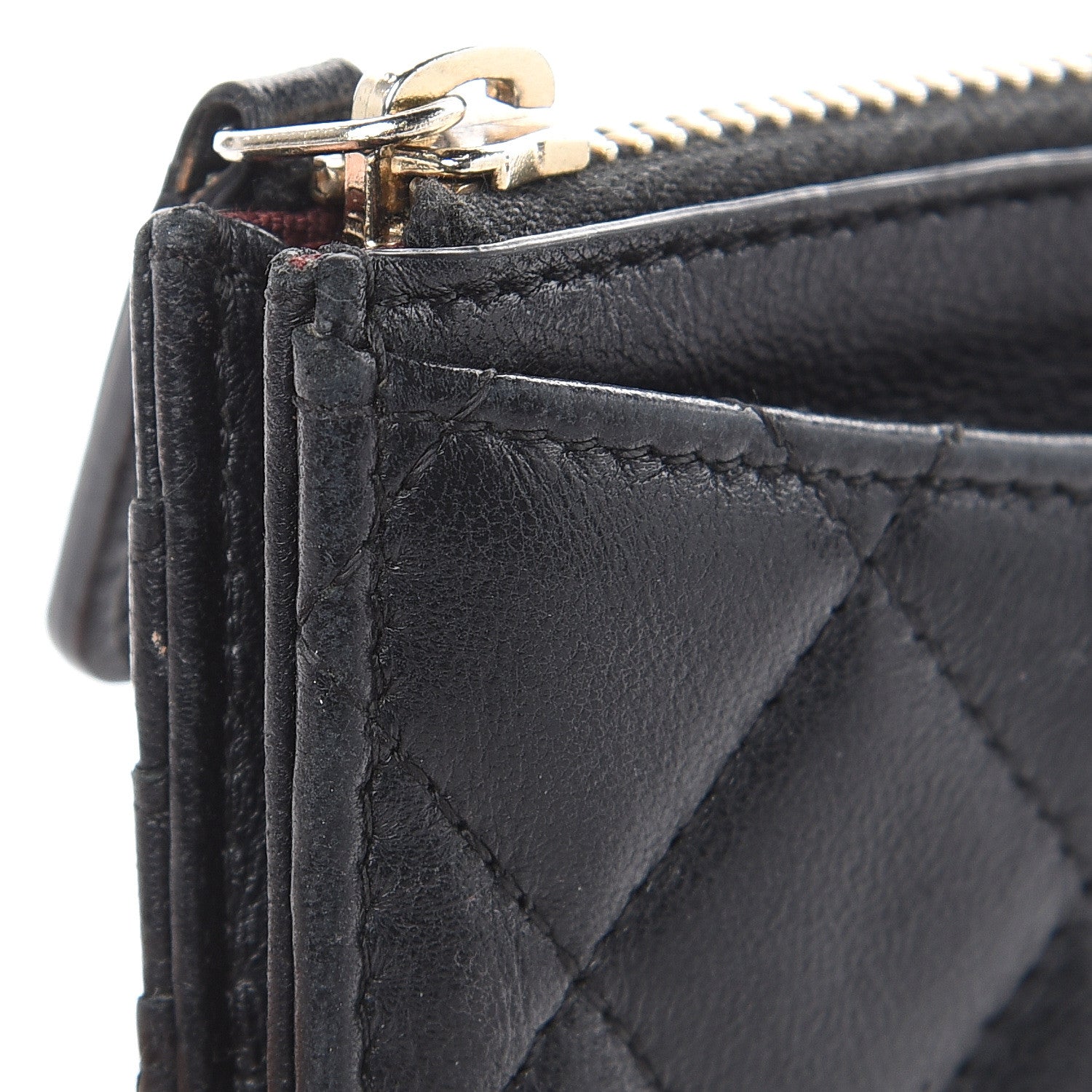 Chanel Lambskin Quilted Zip Card Holder Black 12 of 14