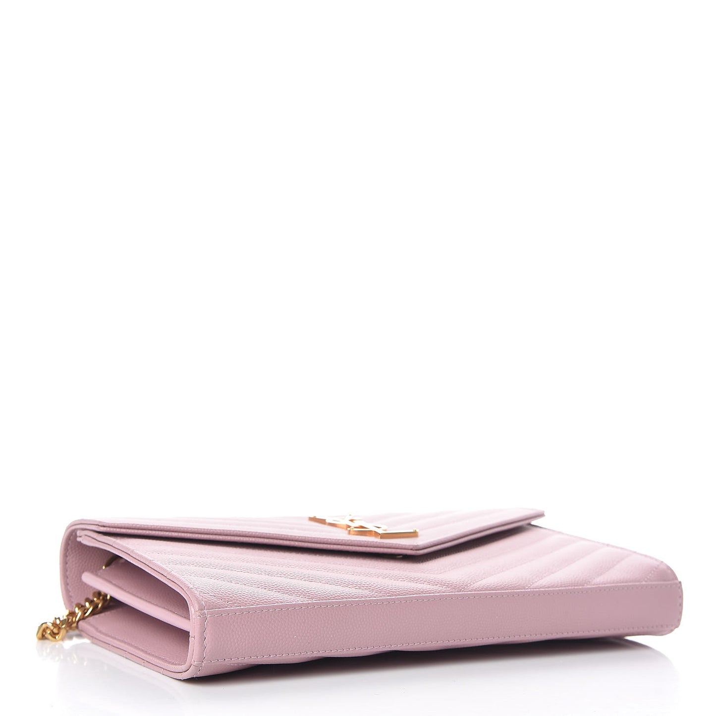 Grain De Poudre Matelasse Chevron Monogram Chain Wallet Tender Pink