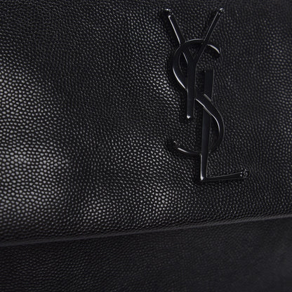Saint Laurent Grain De Poudre Medium West Hollywood Monogram Fold-Over Black 10 of 12