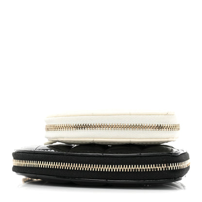 Chanel Patent Calfskin Resin Quilted CC Heart Clutch With Chain Black 5 of 16