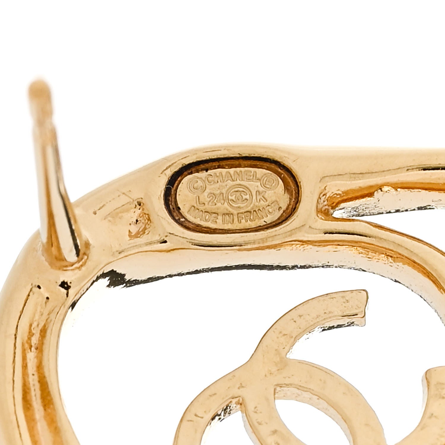 Chanel Metal CC Swirl Earrings Gold 4 of 5