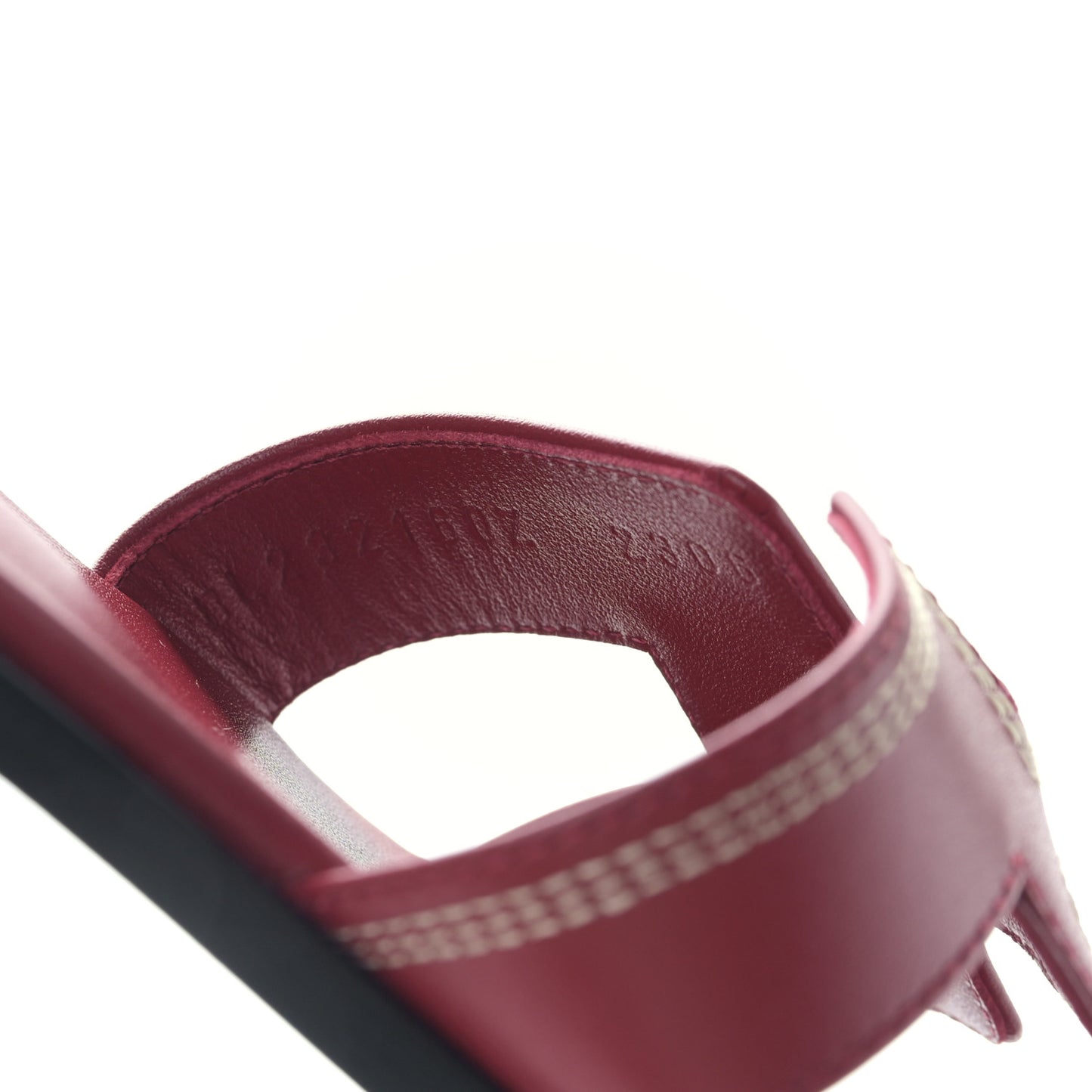 Calfskin Embroidered Oran Sandals 37 Rouge Feu