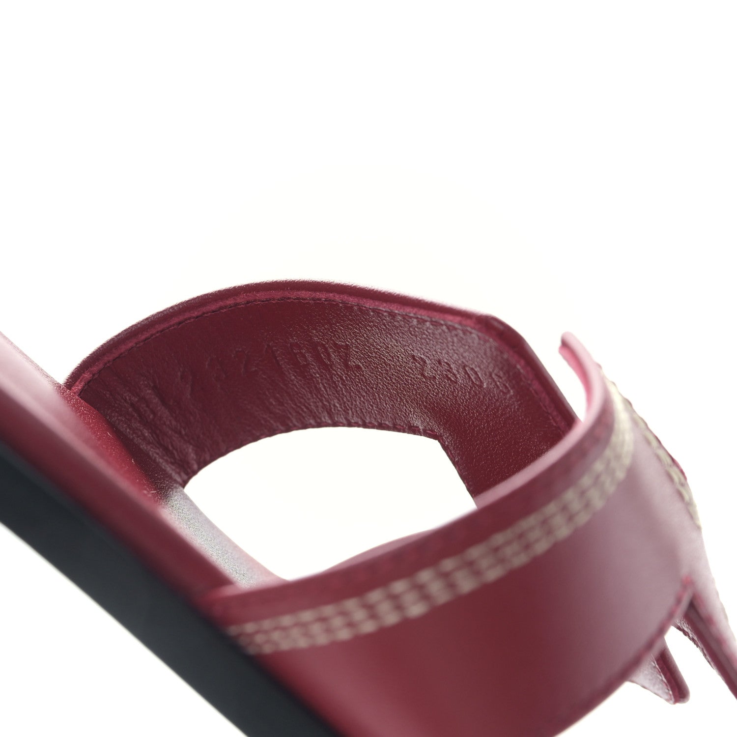 Hermes Calfskin Embroidered Oran Sandals 37 Rouge Feu 8 of 8