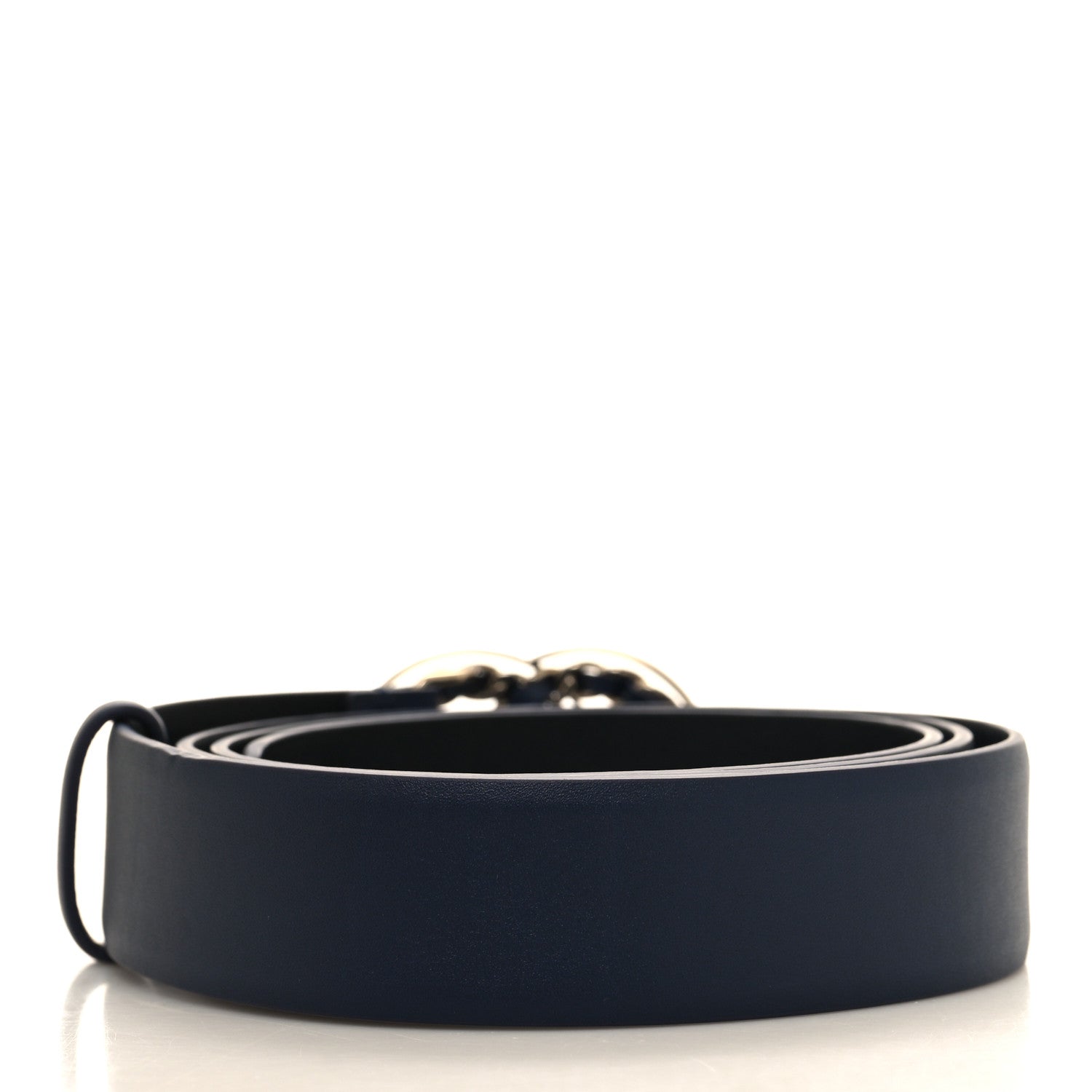 Chanel Calfskin Quilted CC Belt 95 38 Navy 2 of 7