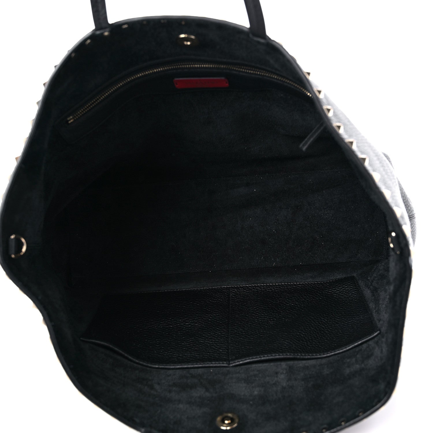 Valentino Garavani Grained Calfskin Rockstud Shoulder Tote Black 5 of 12