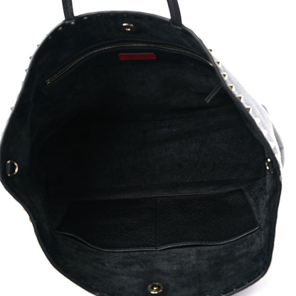 Valentino Garavani Grained Calfskin Rockstud Shoulder Tote Black 5 of 12
