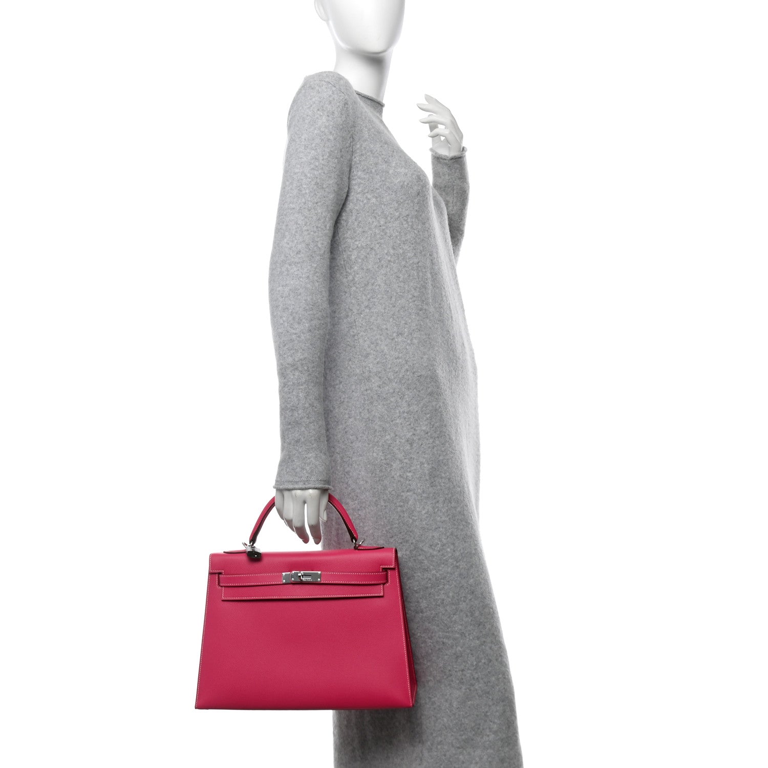 Hermes Epsom Kelly Sellier 32 Rose Tyrien 2 of 11