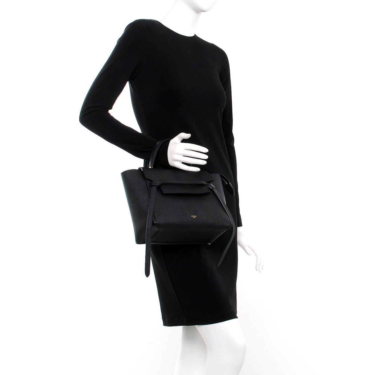 Grained Calfskin Micro Belt Bag Black