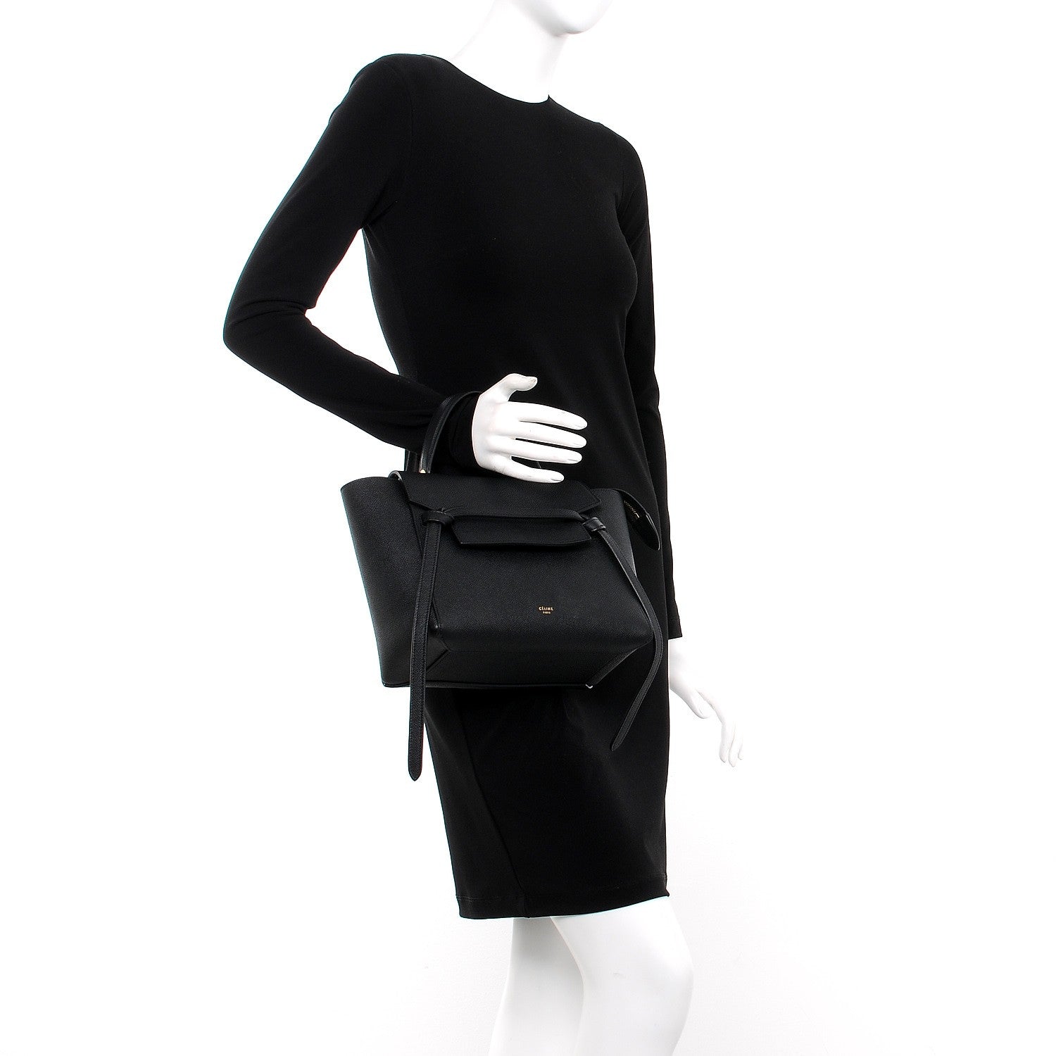 Celine Grained Calfskin Micro Belt Bag Black 3 of 9
