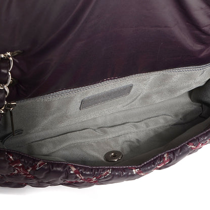 Chanel Nylon Quilted Tweed on Stitch Medium Bubble Flap Purple 5 of 9