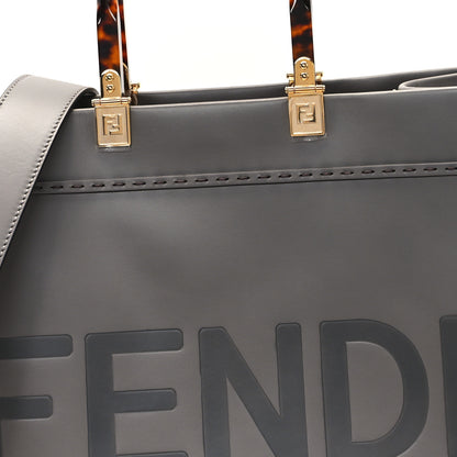 Fendi Vitello King Plexiglass Logo Embossed Medium Fendi Sunshine Shopper Tote Moon 7 of 9