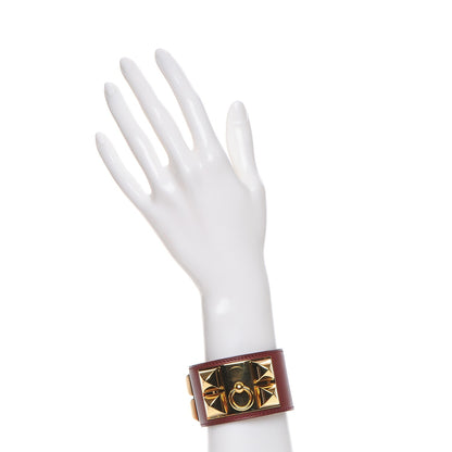 Hermes Tadelakt Collier De Chien CDC Bracelet S Rouge H 2 of 9