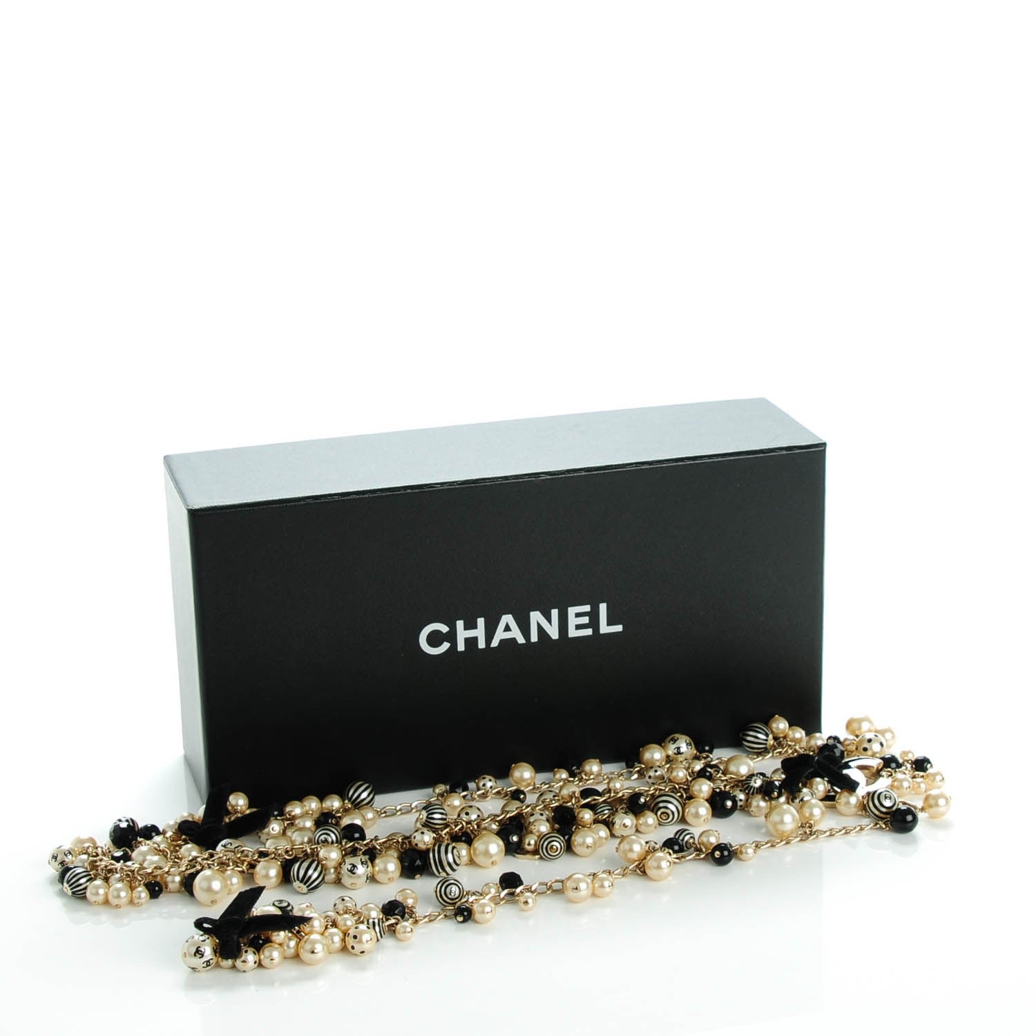 Chanel Painted Pearl Beaded Enamel CC Belt Black 3 of 7