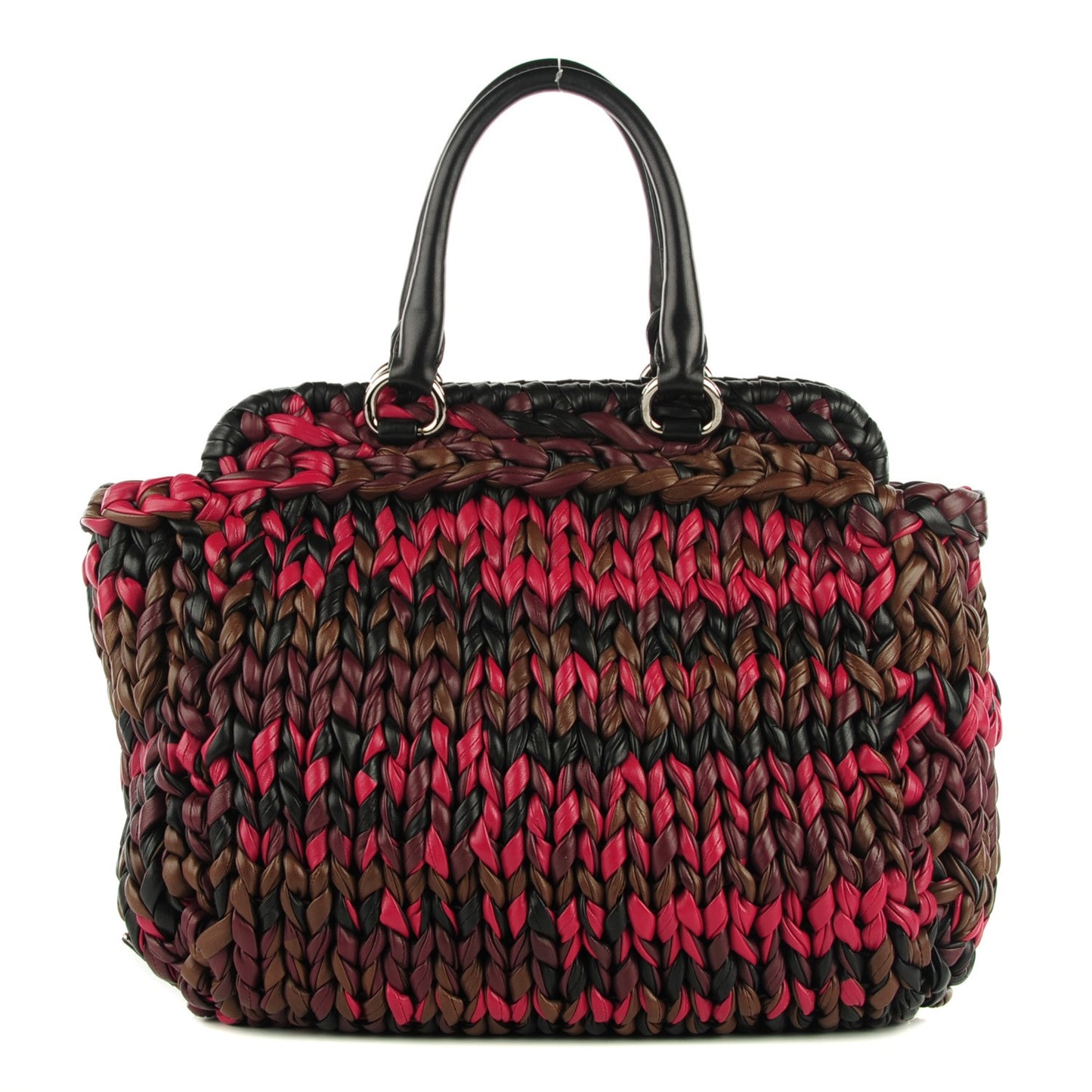 Nappa Braided Tote Multicolor Amaranto