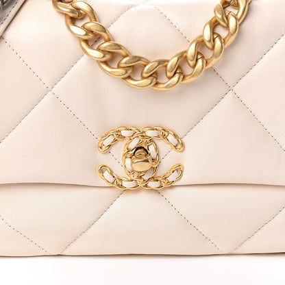 Chanel Lambskin Quilted Medium 19 Flap Light Beige 10 of 11