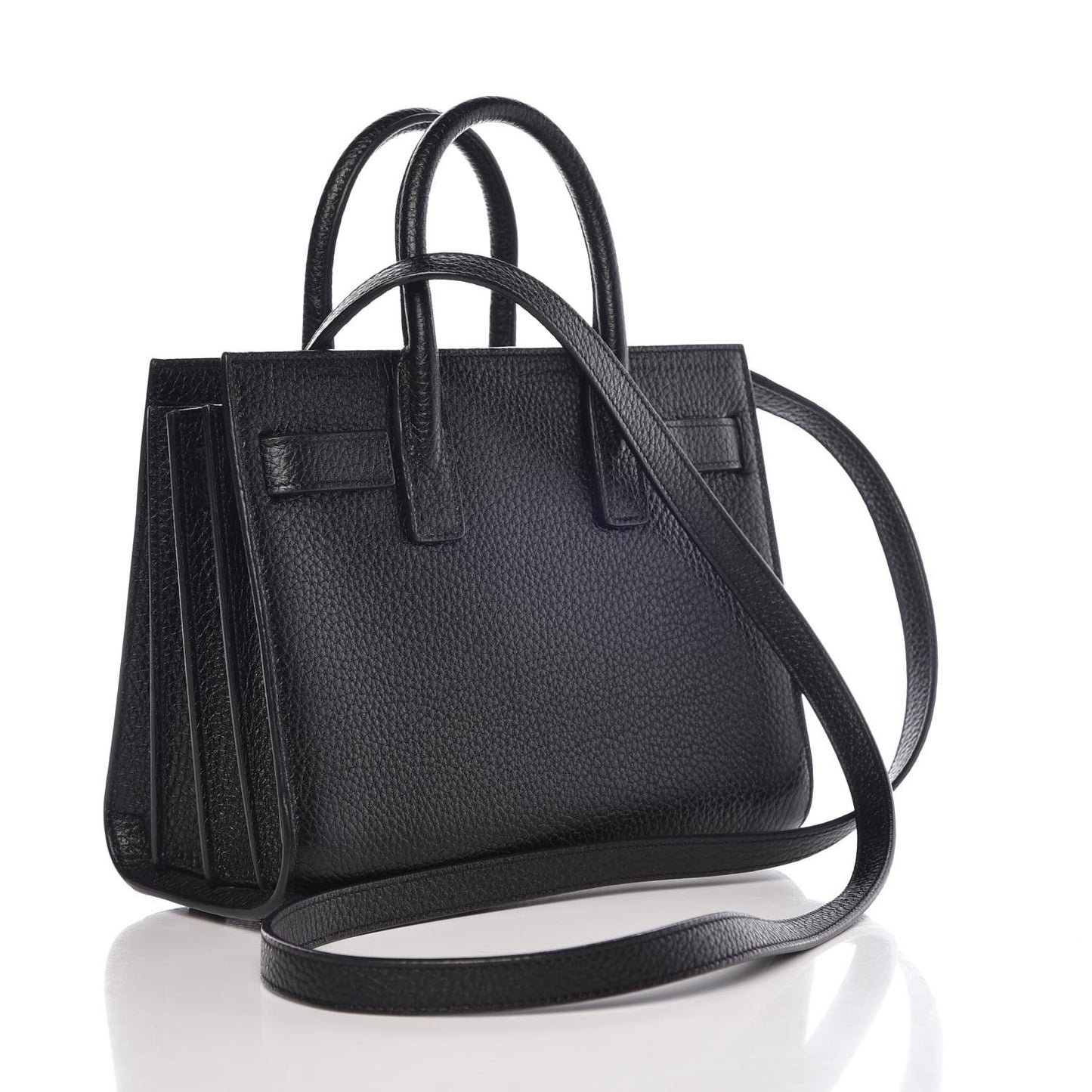 Grained Calfskin Nano Sac De Jour Black