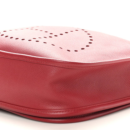 Hermes Taurillon Clemence Amazone Evelyne III PM Rouge Grenat Orange 10 of 10