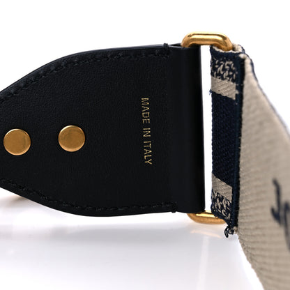 Christian Dior Canvas Embroidered Shoulder Strap Blue 4 of 4