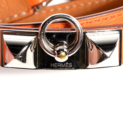 Hermes Swift Rivale Double Tour Bracelet Medium Orange 4 of 8