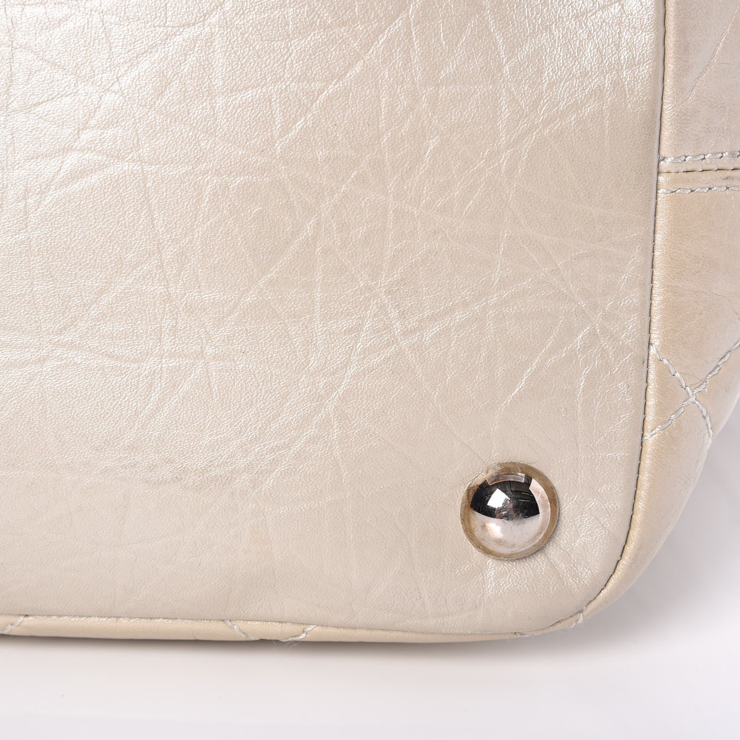 Chanel Aged Calfskin Quilted Large Cotton Club Tote Pearl 9 of 9
