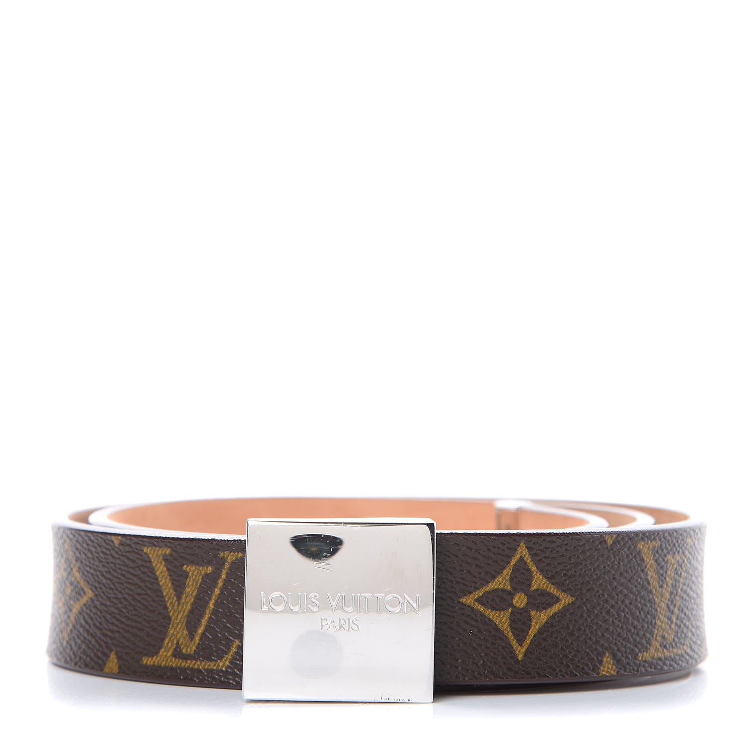 Louis Vuitton Monogram Ceinture Belt Silver Buckle 80 32 1 of 10
