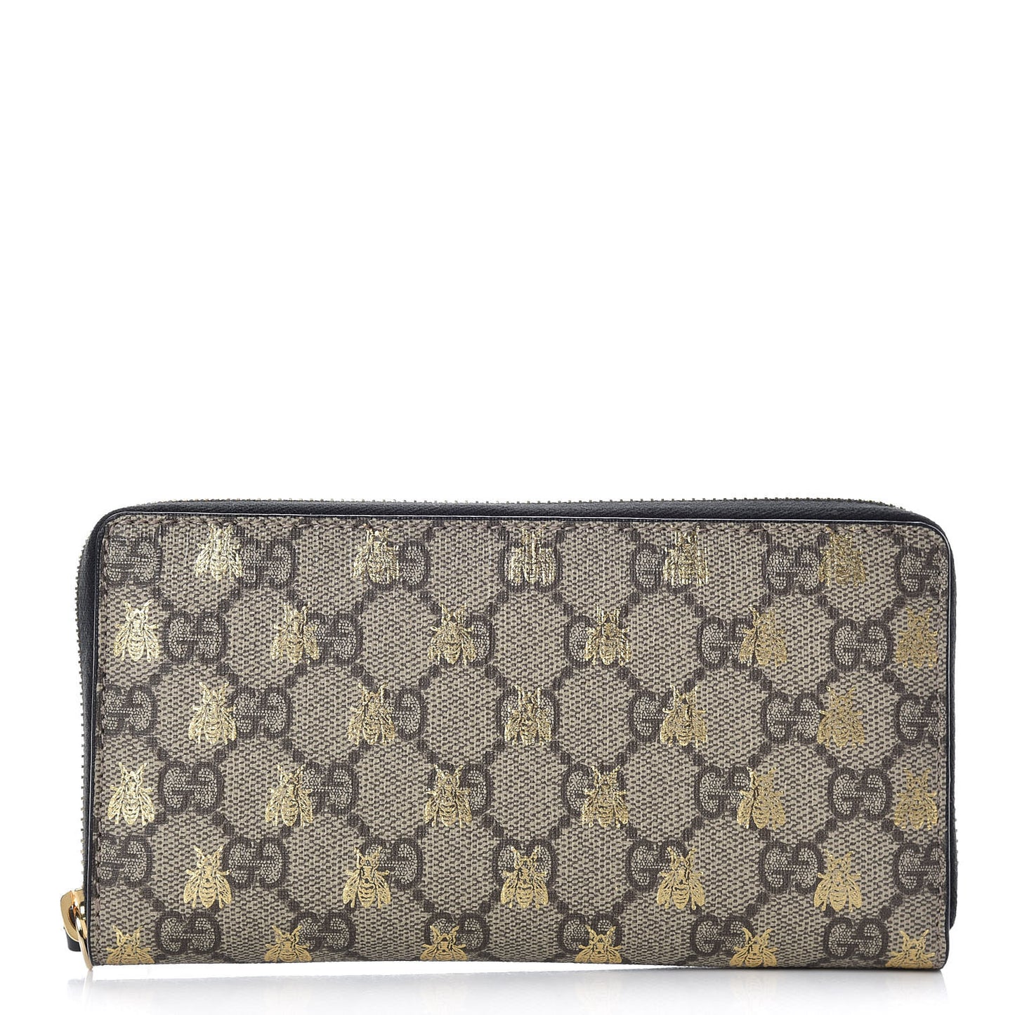 GG Supreme Monogram Bees Zip Around Wallet