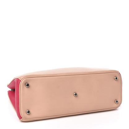 Christian Dior Smooth Calfskin Medium Tri-Color Diorissimo Tote Pink Fuchsia Orange 5 of 12