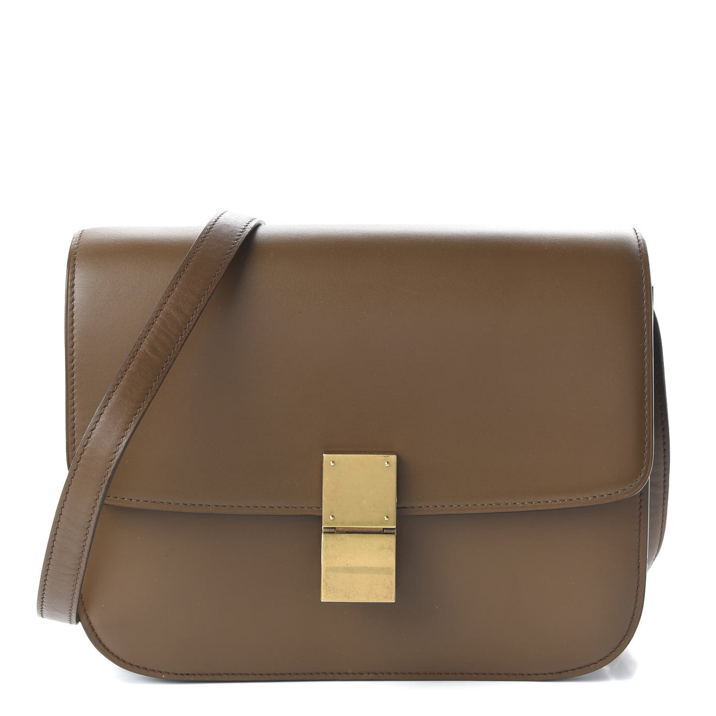 Box Calfskin Medium Classic Box Flap Bag Camel