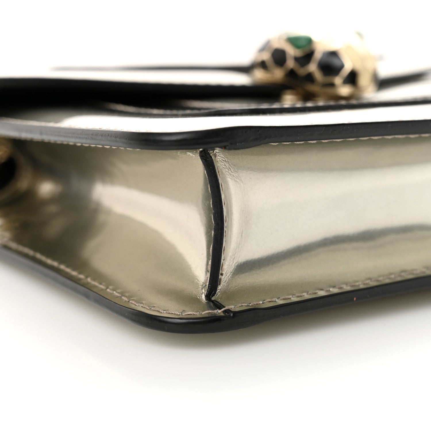 Bulgari Metallic Calfskin Small Serpenti Forever Snake Strap Crossbody Bag Silver 9 of 11