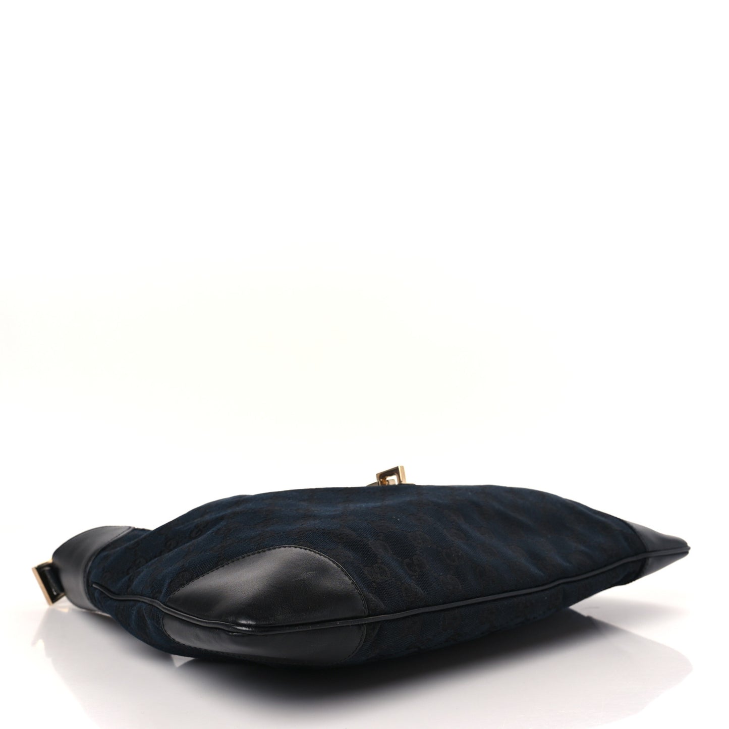 Monogram Lobster Clasp Jackie O Hobo Black
