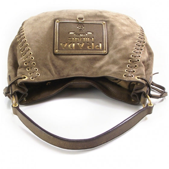 Prada Suede Fringe Shoulder Bag Tobacco 6 of 11