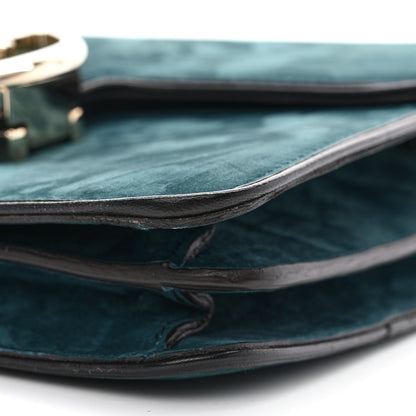 Gucci Suede Calfskin Small 1973 Shoulder Flap Bag Blue 12 of 12