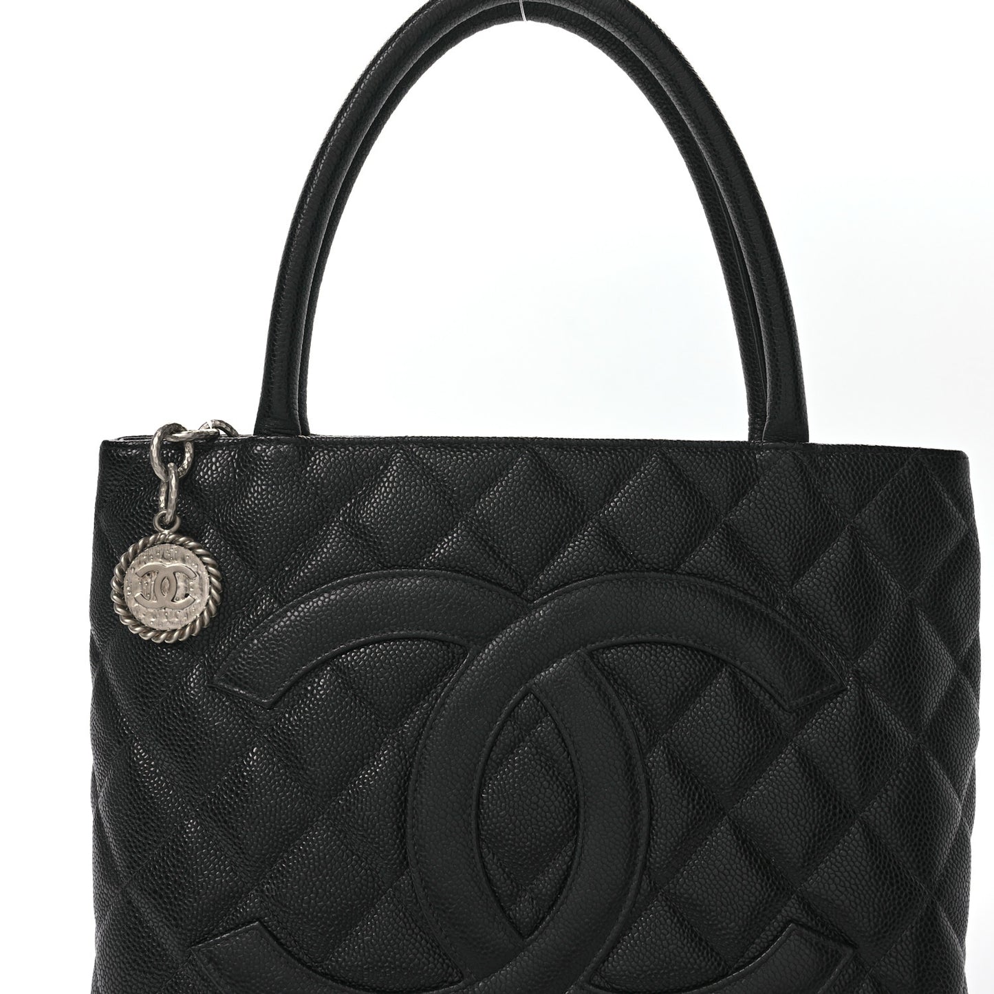 Caviar Quilted Medallion Tote Black