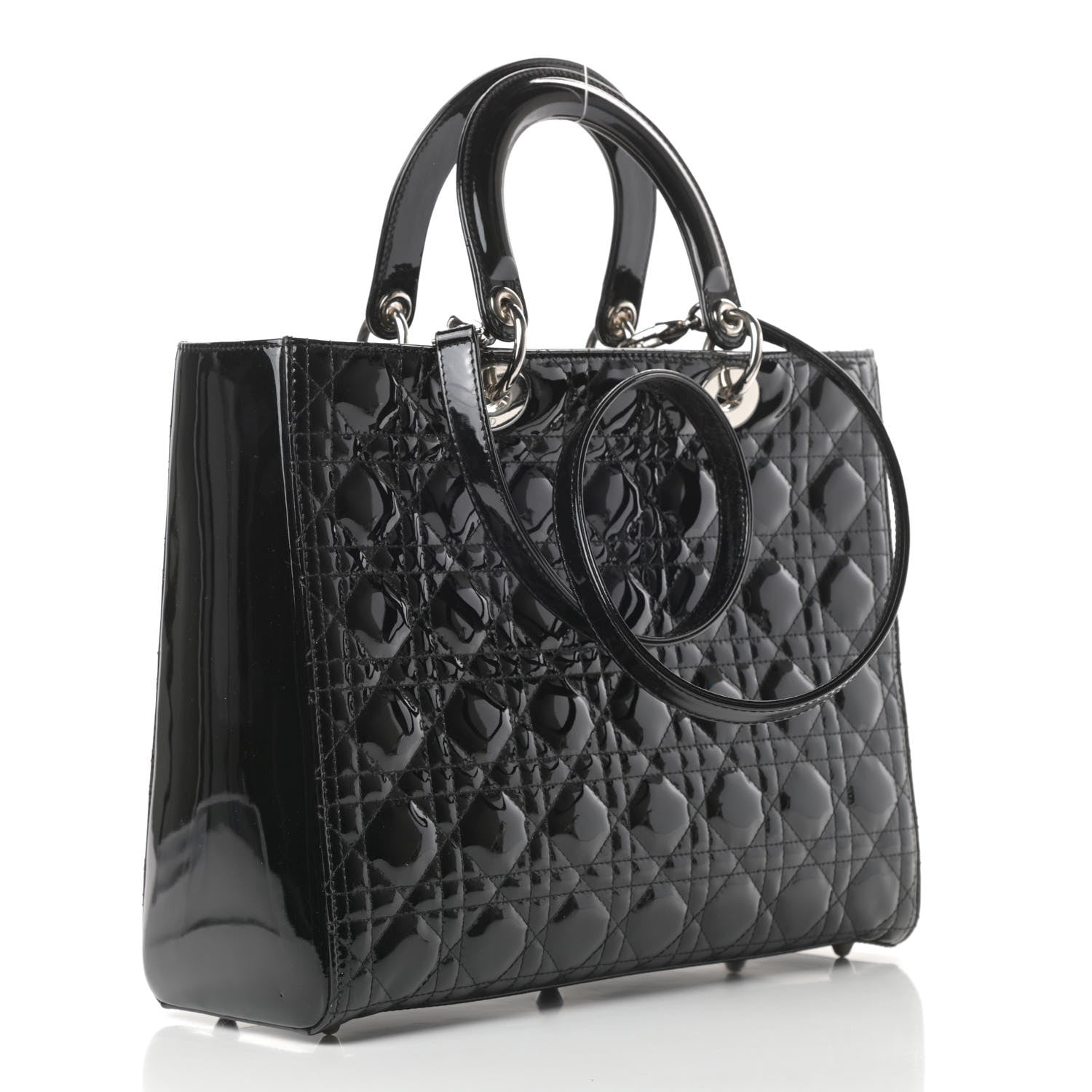 Christian Dior Patent Cannage Large Lady Dior Black 3 of 11