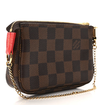 Louis Vuitton Damier Ebene 2019 Christmas Animation Mini Pochette Accessories Red 2 of 9