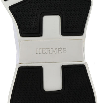 Hermes Technical Knit Suede Heros Sneakers 38 White 7 of 9