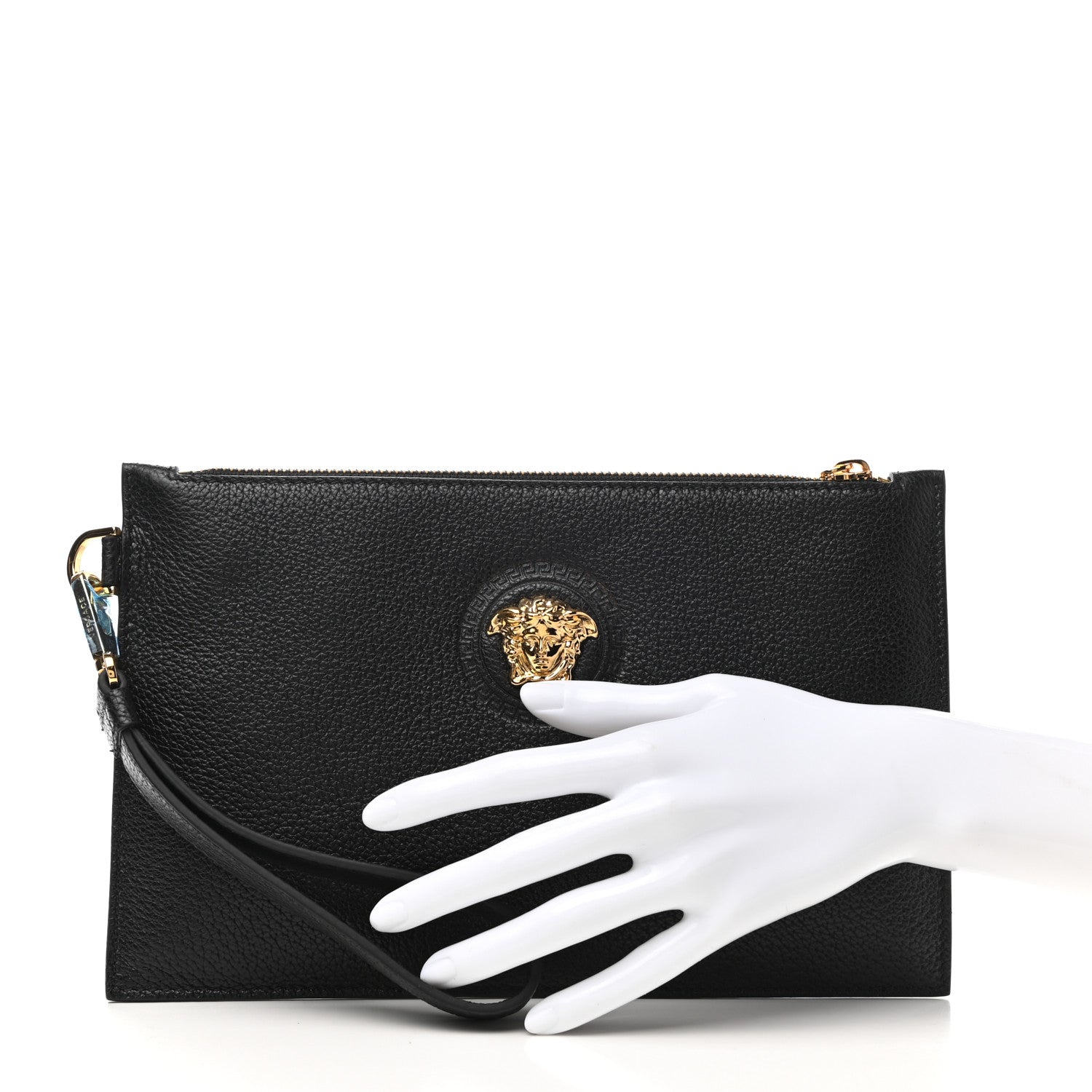 Versace Grained Calfskin La Medusa Pouch Black 6 of 7