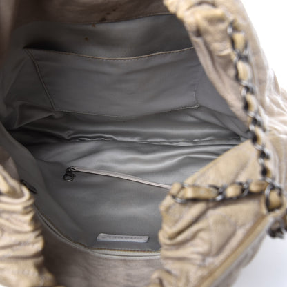 Chanel Distressed Glazed Caviar Quilted Large Elastic Tote Beige 5 of 14