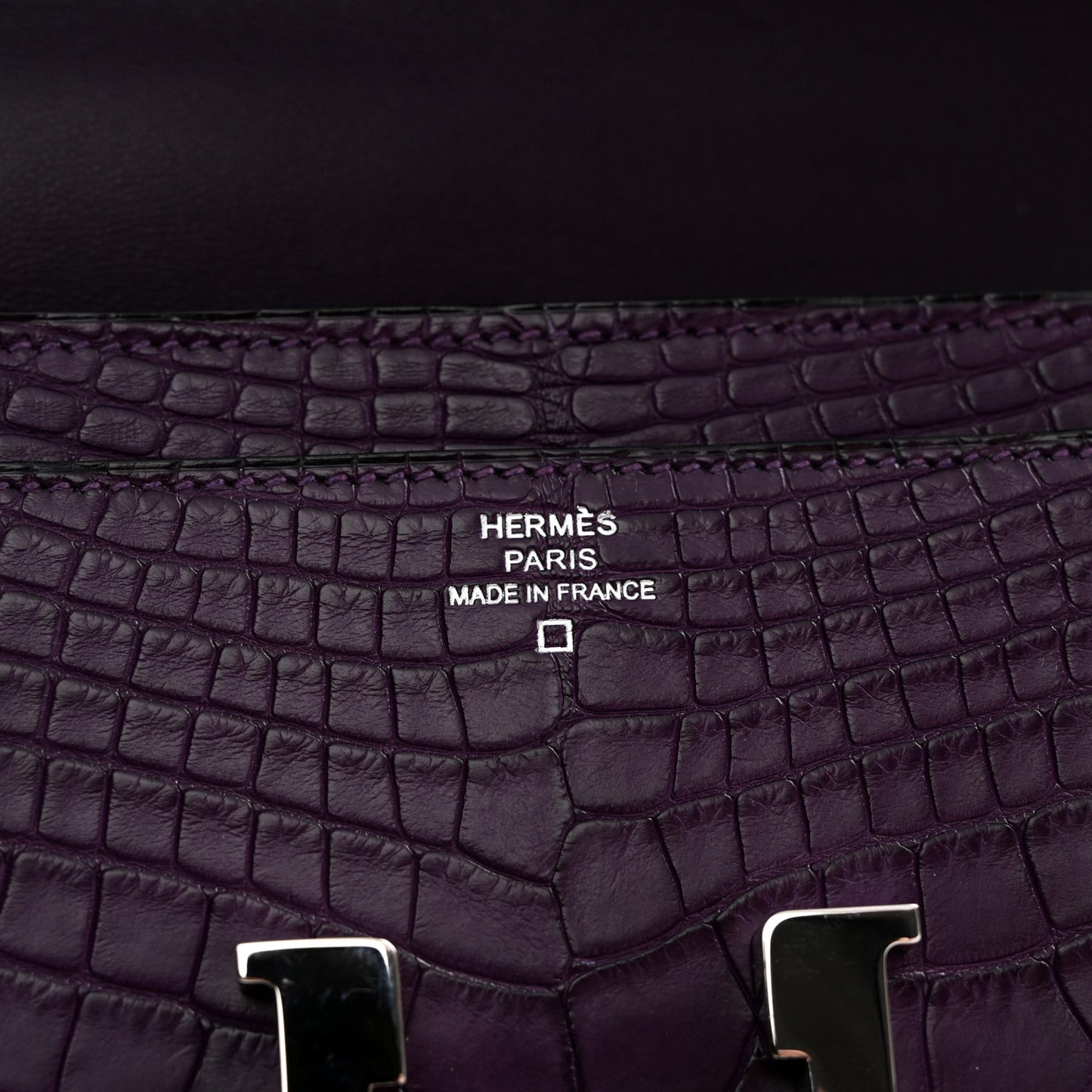 Matte Alligator Constance Long Wallet Amethyst