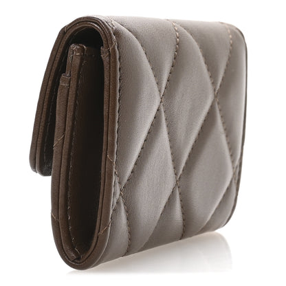 Chanel Lambskin Quilted Chanel 19 Flap Card Holder Dark Brown 3 of 9