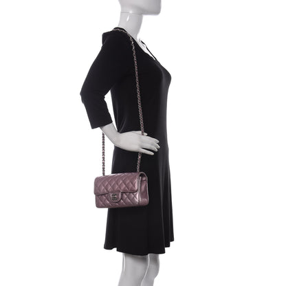 Chanel Metallic Calfskin Quilted Mini Rectangular Flap Pink 2 of 10