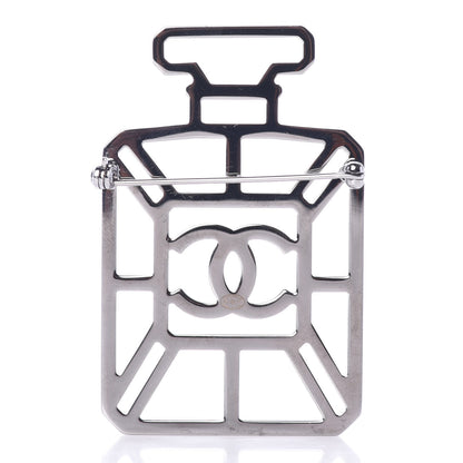 Chanel Ruthenium Crystal Perfume Bottle CC Brooch Iridescent Pink 2 of 4
