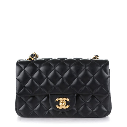 Chanel Lambskin Quilted Mini Rectangular Flap Black 1 of 8
