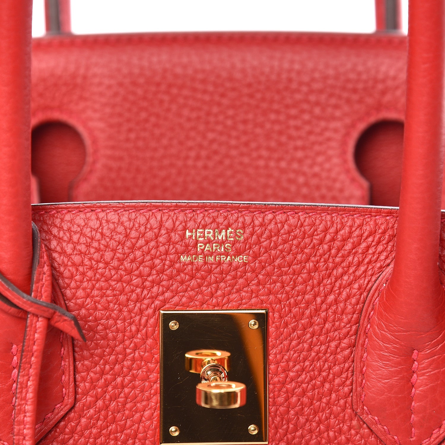 Hermes Taurillon Clemence Birkin 30 Rouge Casaque 6 of 11